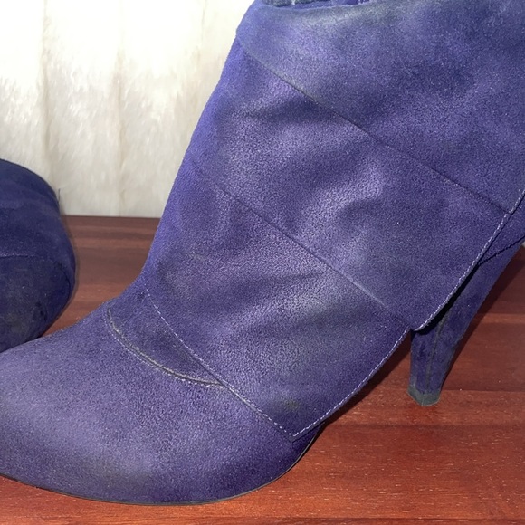 Fioni Purple Faux Suede Ankle Boots Retro Y2K Whimsigoth Booties Size 9 - Picture 6 of 8